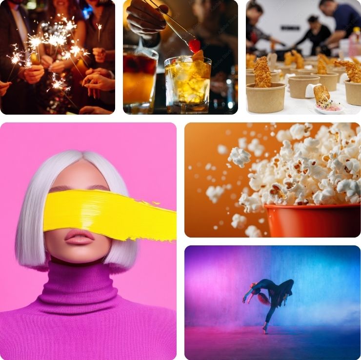 Moodboard de plusieurs éléments pour un évenement